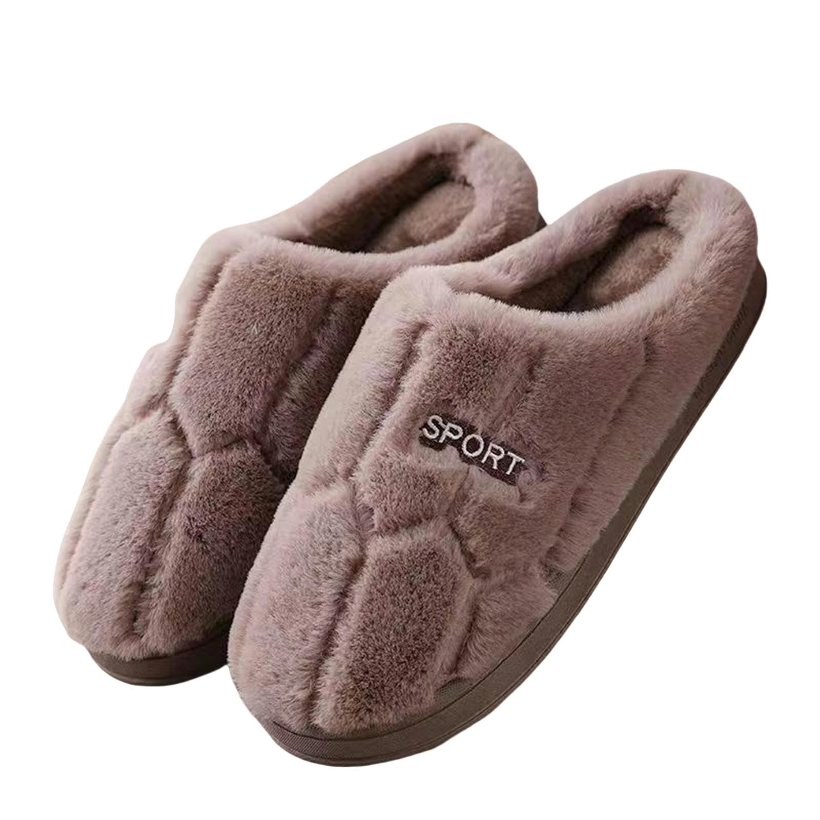 Ciabatte Donna Invernali Autunno Coppia di Case Indoor Pantofole di Lana Scarpe Calde Confinamento Non Slittamento più Velluto da Uomo Pantofole da Uomo-Dark Brown-1-42-43