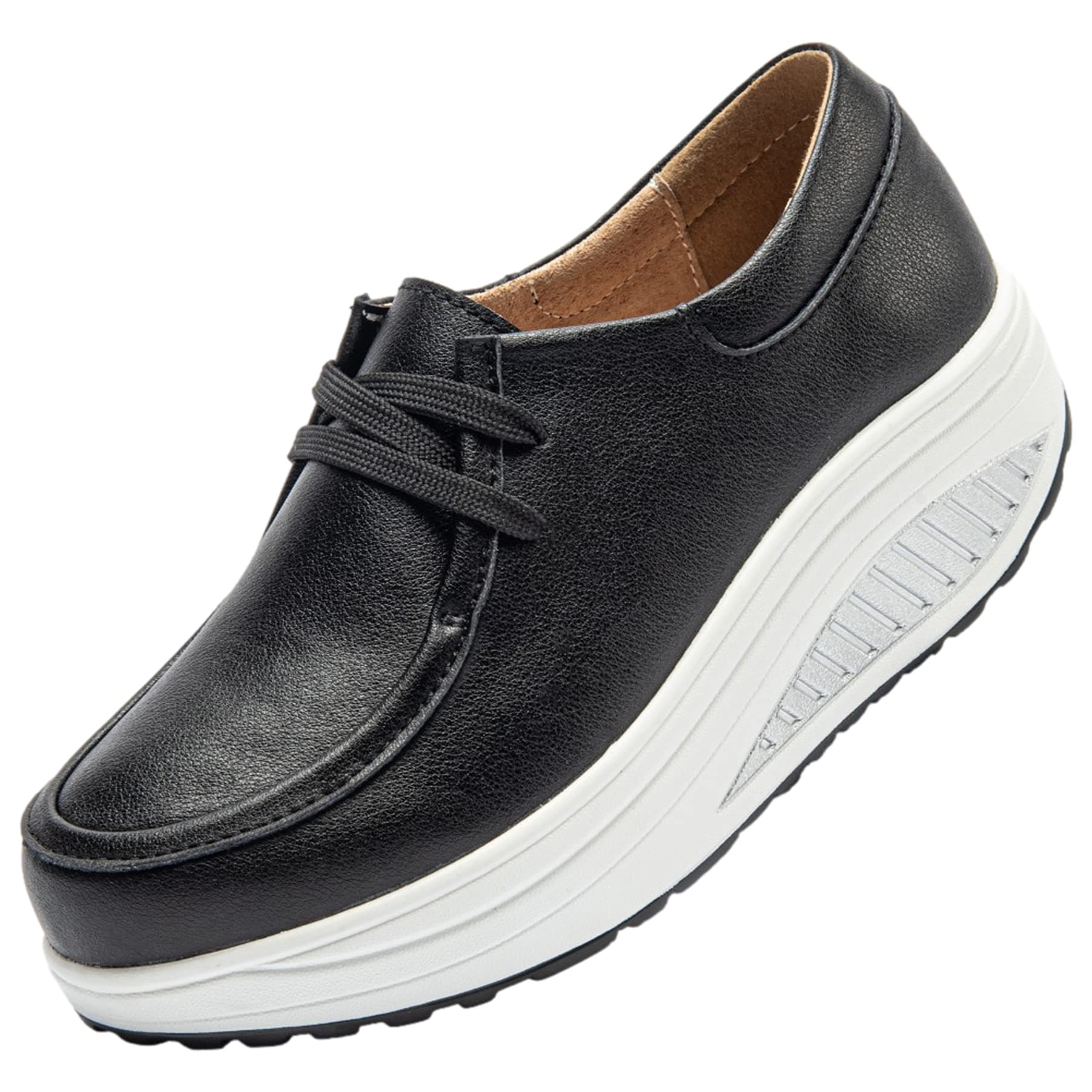 Skechers Arch Fit Balancin Skechers Bambas Balancin Rismart Leather  Platform Shoes Women Comfort Casual Walking