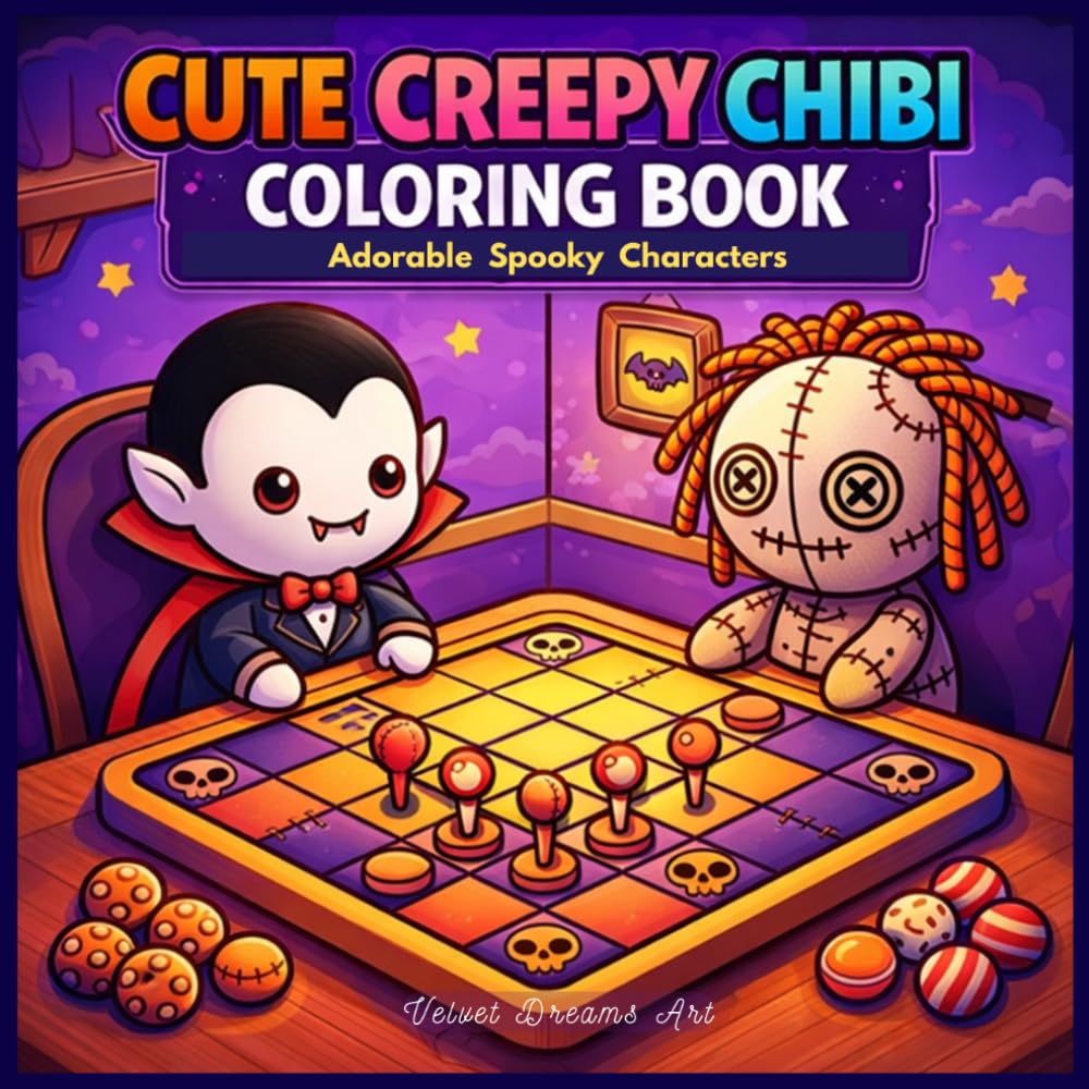 Cute Creepy Chibi Coloring Book: Adorable Spooky Monsters, Ghosts, Witches and Halloween Characters for Teens and Adults
