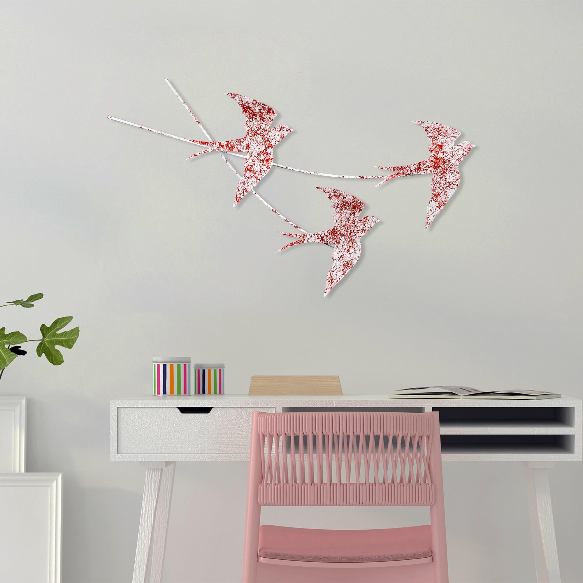 Handmade Decorative Metal Wall Accessory, 42 x 70 cm, 100% Metal (1.5 mm), Unique Hand-Painted Design, Perfect for Home Decor & Art Lovers