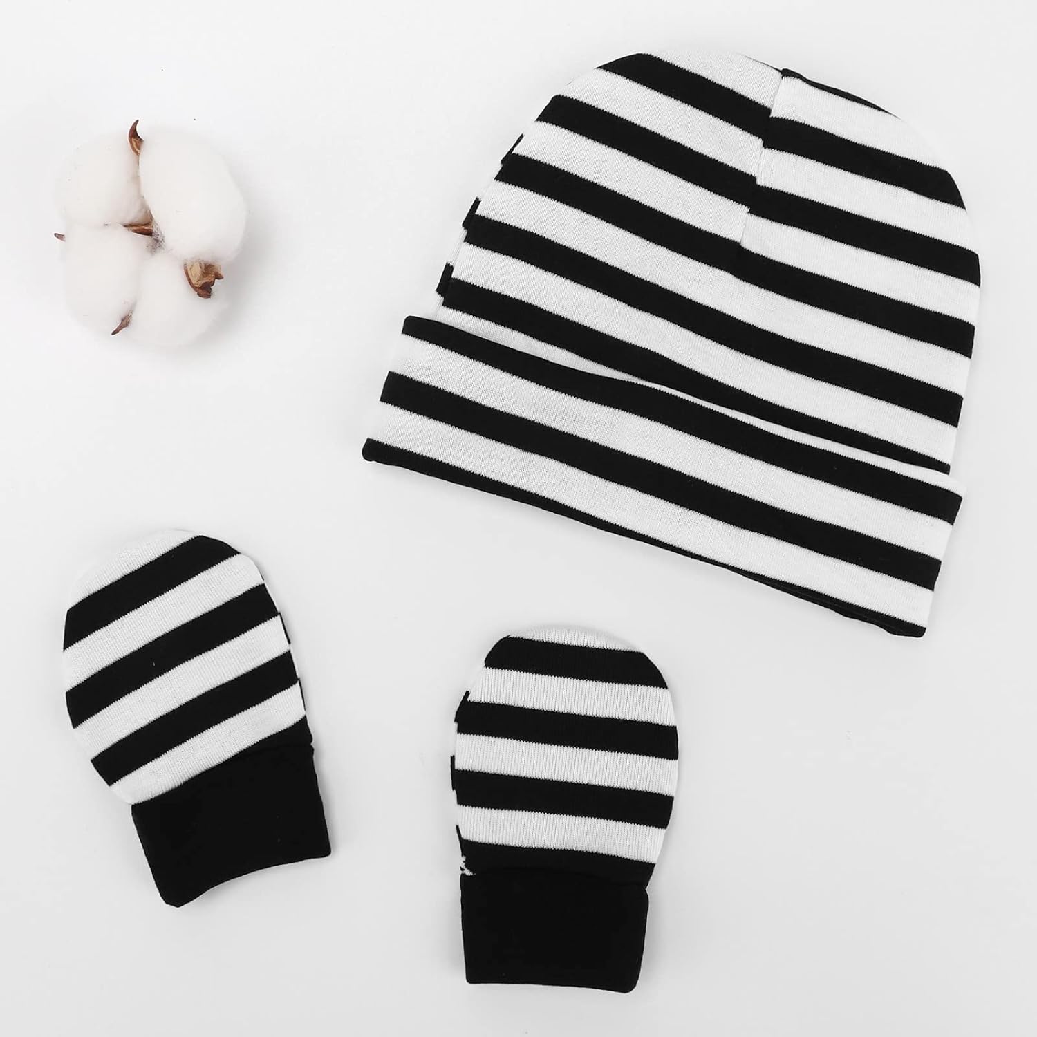 Newborn Baby Hats and Mittens Set Infant Beanie Cap Toddler Gloves Newborn Hospital Hats for Baby Boys Girls Kid 0-6 Months - Image 4