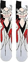Grand Clothing Outlet Cruella Villian Dalmations 360 Character Socks White