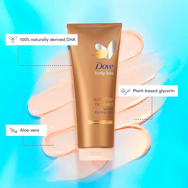 Dove Summer Revived Medium to Dark Gradual Tanning Lotion for a gradual tan and natural, radiant glow non‑greasy self-tan for all skin types 200 ml - 2