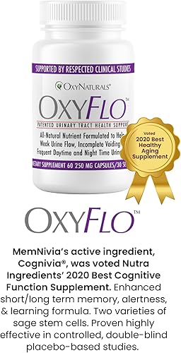 Miniatura 5 de OxyFlo, solución galardonada para micción frecuente de día y noche, fórmula del tracto urinario, clínicamente probada, ingredientes naturales. Con