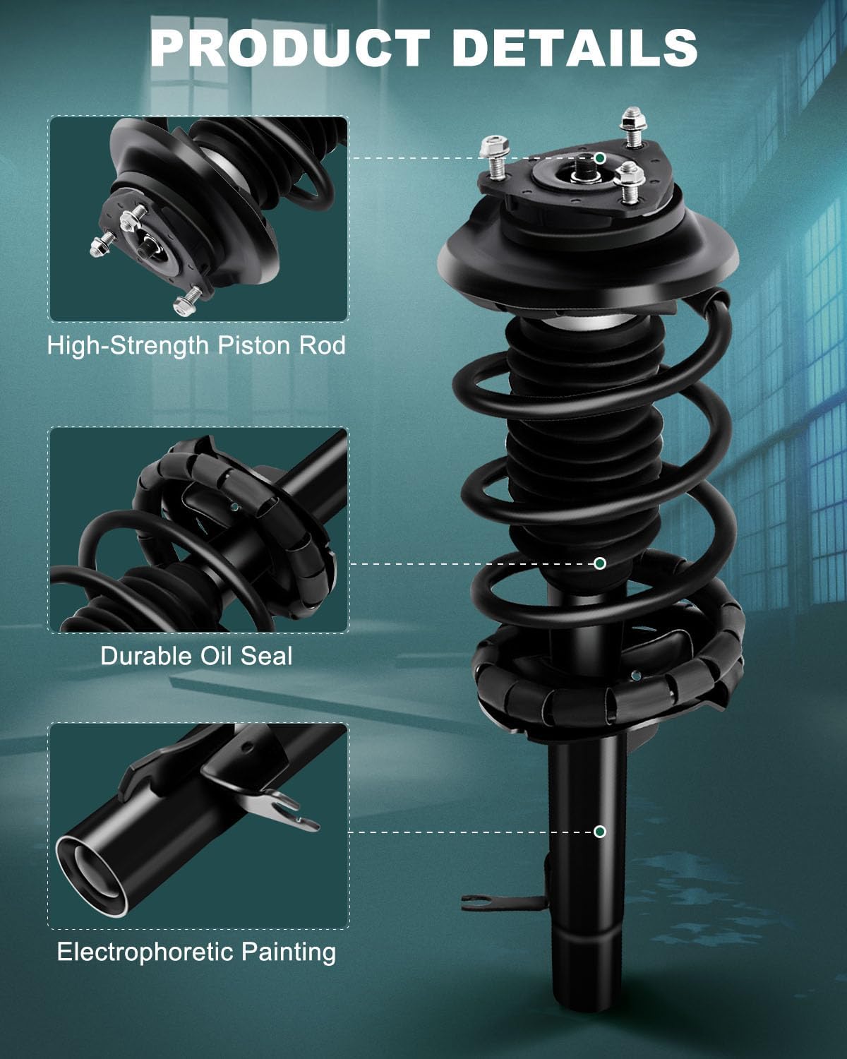 AUTOMUTO Strut Spring Assembly Front Pair Shock Absorber Fit 2000-2005 for Ford Focus