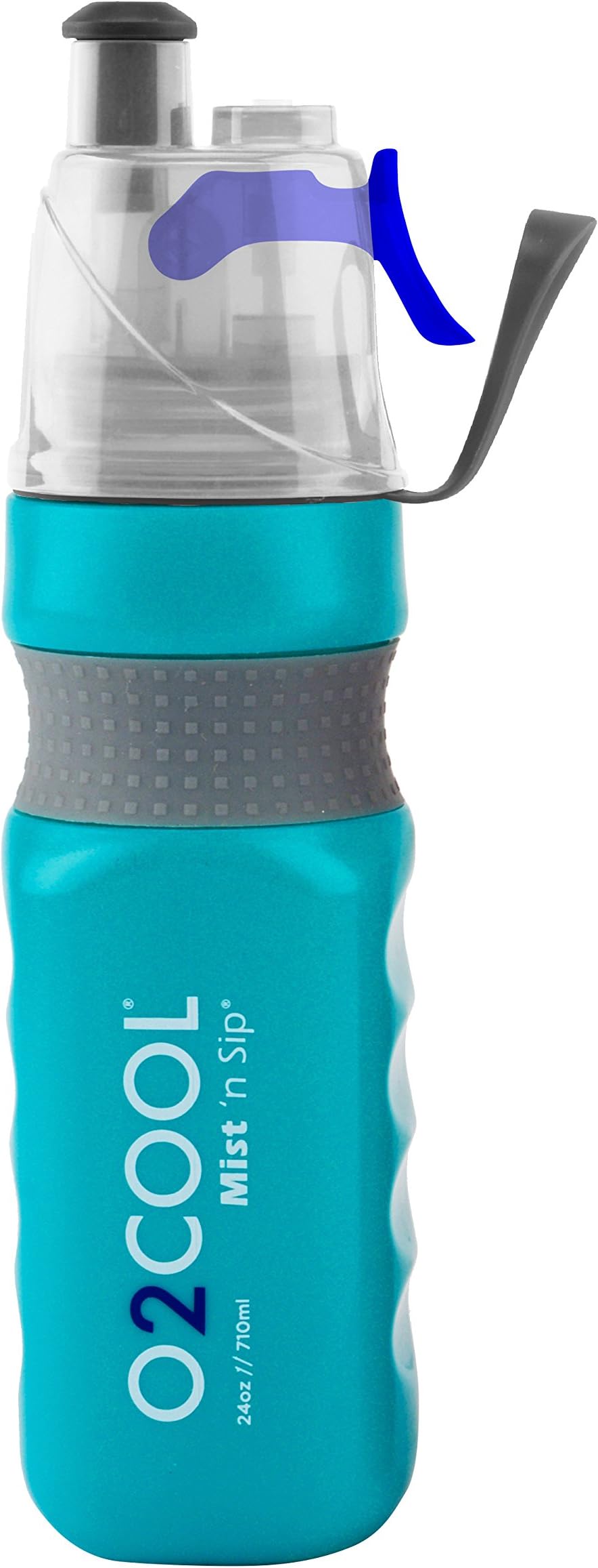 O2COOL Power Flow Grip Band Bottle with Classic Mist 'N Sip Top 24 oz., Teal