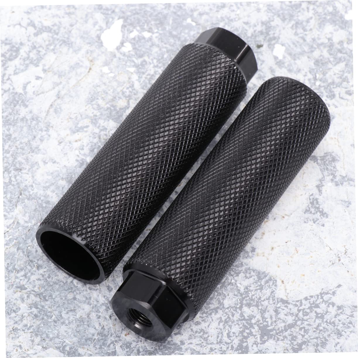 Mikinona 1 Pair Sturdy Aluminum Alloy Bike Pegs for Mountain Bike Accessories Durable Pedals with Big Hole for Repair and Replacement Black Color