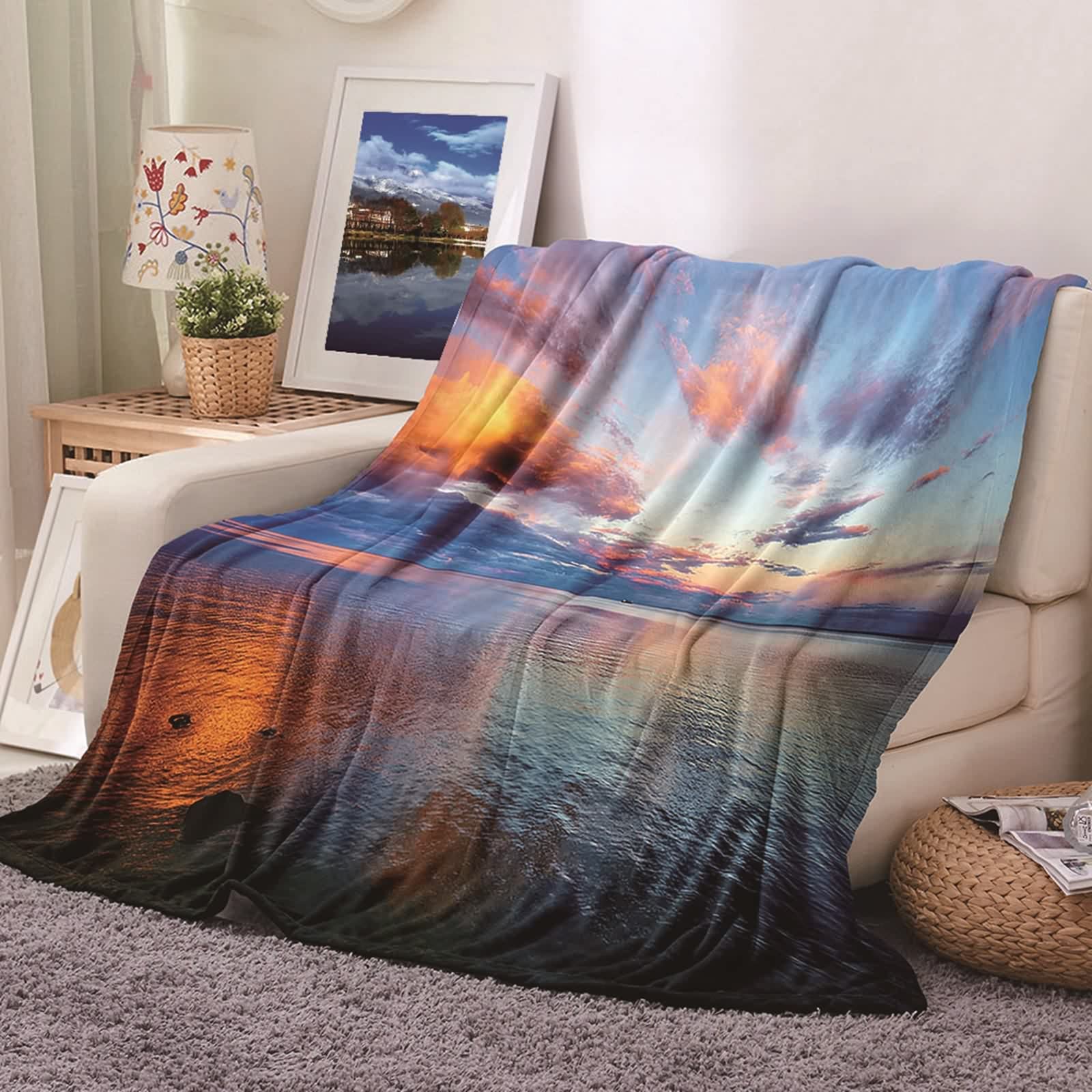 Couverture polaire flannel multicolore 100x150cm plaid doux canapé chambre KnSam