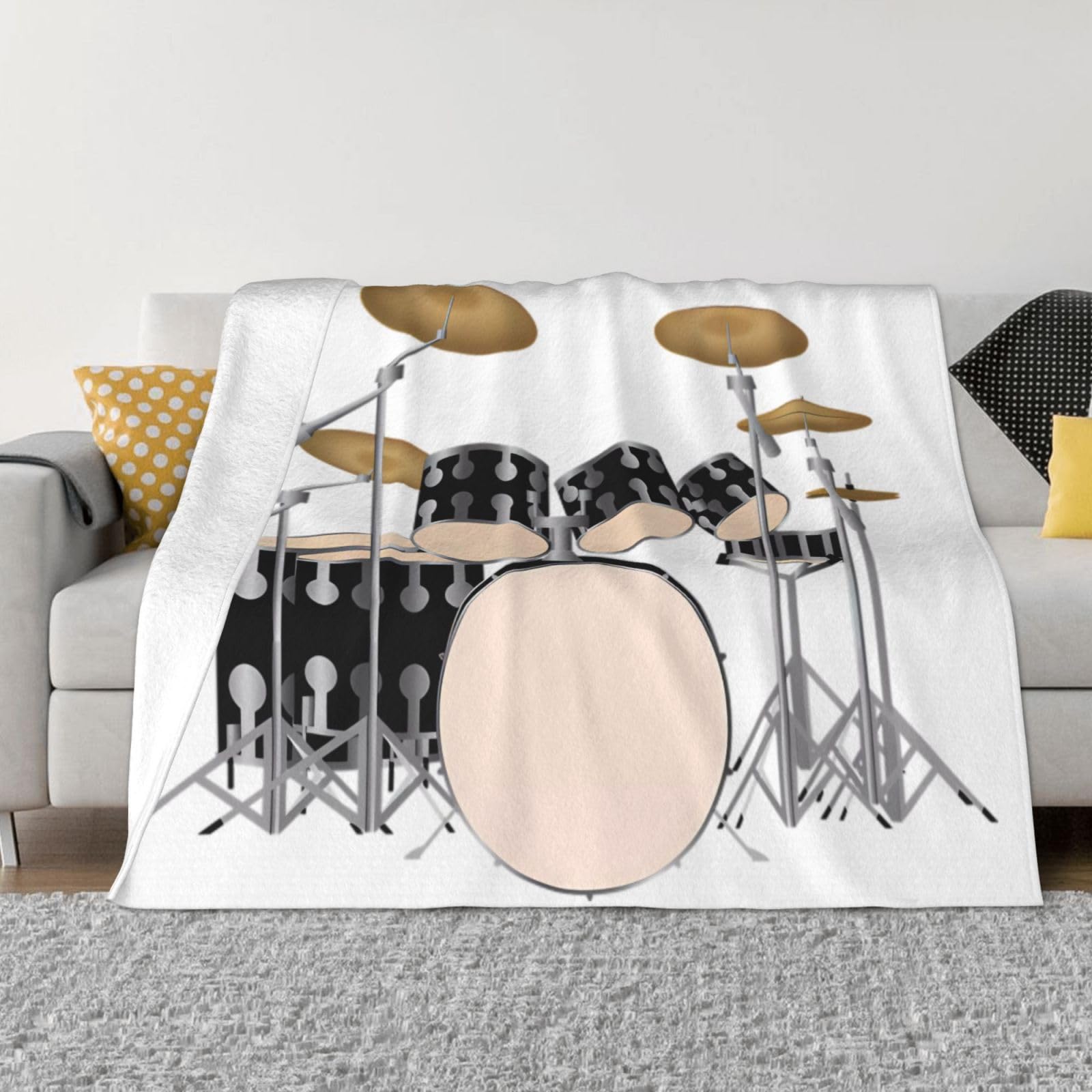 Couverture de tambour jazz contre le froid couverture en flanelle douce pour canapé et lit