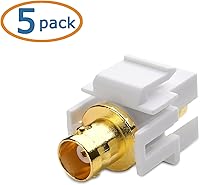 Vista 5 de Cable Matters Paquete de 5 insertos de conector Keystone BNC bañados en oro en blanco