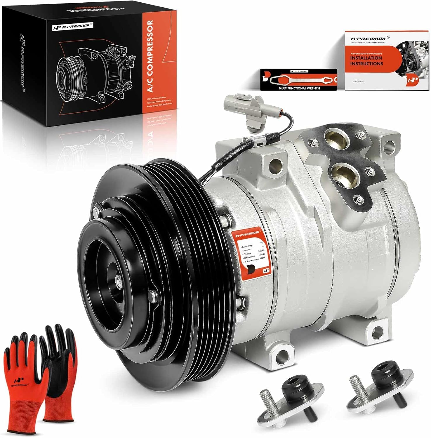 A-Premium A/C Compressor with Clutch for Toyota Corolla/Matrix 1.8L (2003–2008)