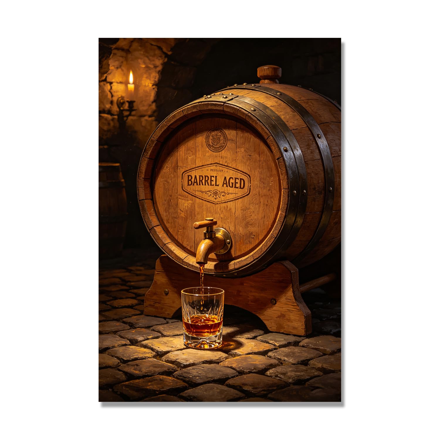 Bhsgus Only Canvas. Whiskey Tasting Canvas Wall Art, Vintage Rustic Whiskey Lover Poster for Man Cave Bar Kitchen Pub Decor, Bourbon Themed Artwork,. Cheers to That. 80x120cm-32x47in