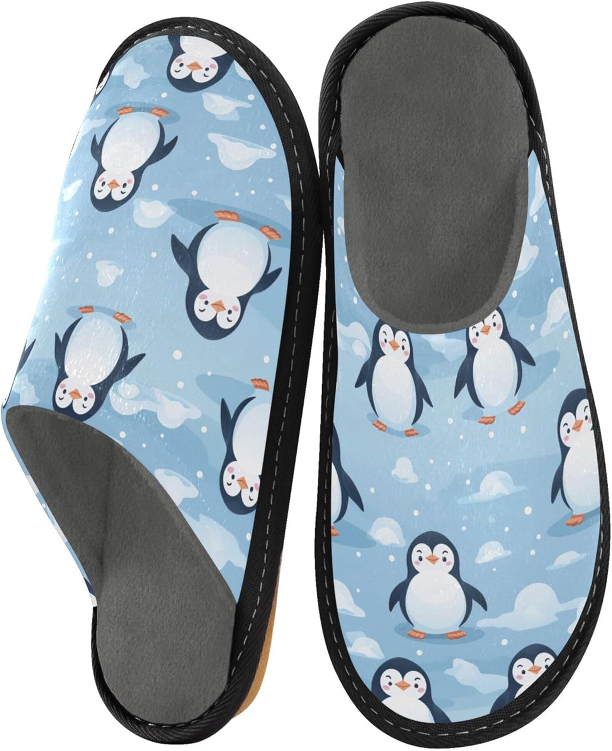 Cute Penguin House Slippers – Cozy Fuzzy Slippers for Guests, Washable & Disposable, Perfect for Shoeless Home, Spa & Hotel Use A112991