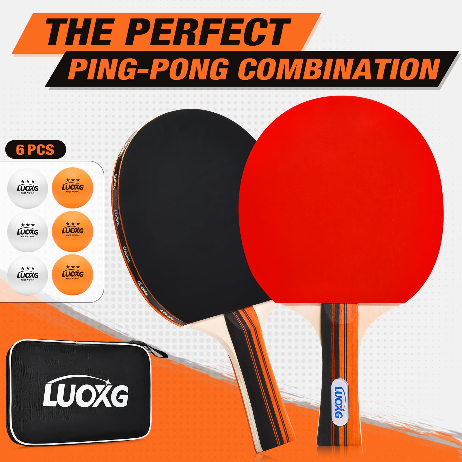 Juego de 2 palas de ping pong, incluye paletas y pelotas, juego de raquetas de tenis de mesa adecuadas para juegos en interiores y exteriores, juegos familiares 4