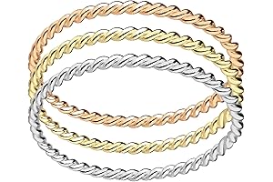 Trio of Braided Rope Stacking Rings: Three-Tone Big Silver Knot Thumb Ring