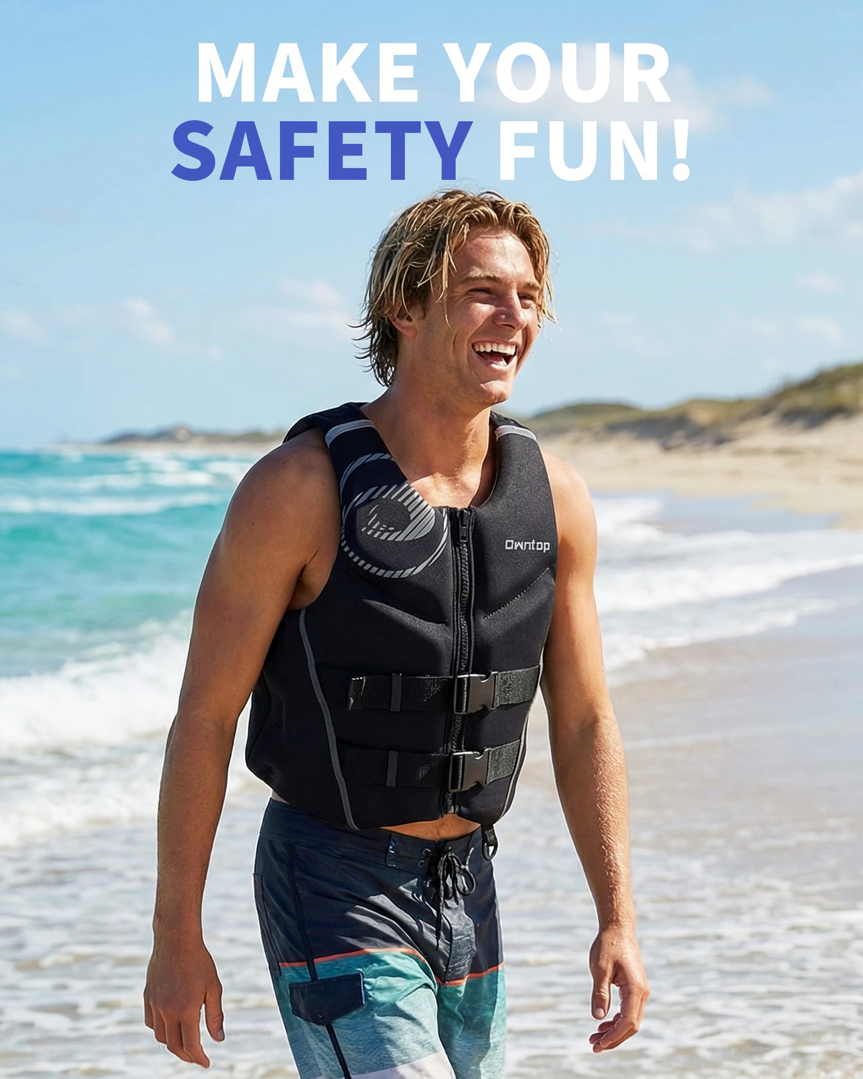 Owntop Adult Buoyancy Aid | Lightweight Neoprene Floating Vest | Foldable Sports Vest with Double Safety Straps for Kayaking, Canoeing, Fishing and Paddleboarding - 5