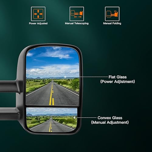 Miniatura 2 de Espejo lateral para ChevyGMC SilveradoSierra 2007-2013, espejo de tracción manual (modelos 0809101112), compatible con 62077-78g (solo para 07New