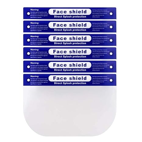 Sky- 5 Pcs Reusable Safety Face Shield Anti-fog Protective Face Shield Universal Transparent Full Face Protection Visor Anti-Spitting Splash Facial Cover.