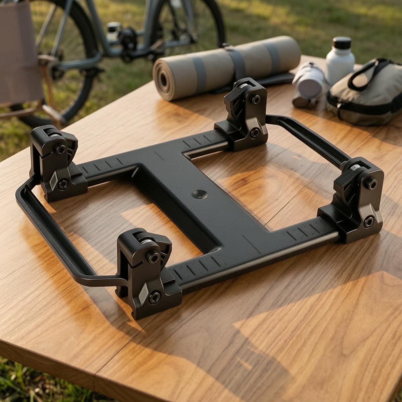 Support de Fixation Vélo Porte-Bagages Adaptateur Support Attache Mécanisme à Libération Rapide Pliable en Plastique de avec Brides d'angle Compatible