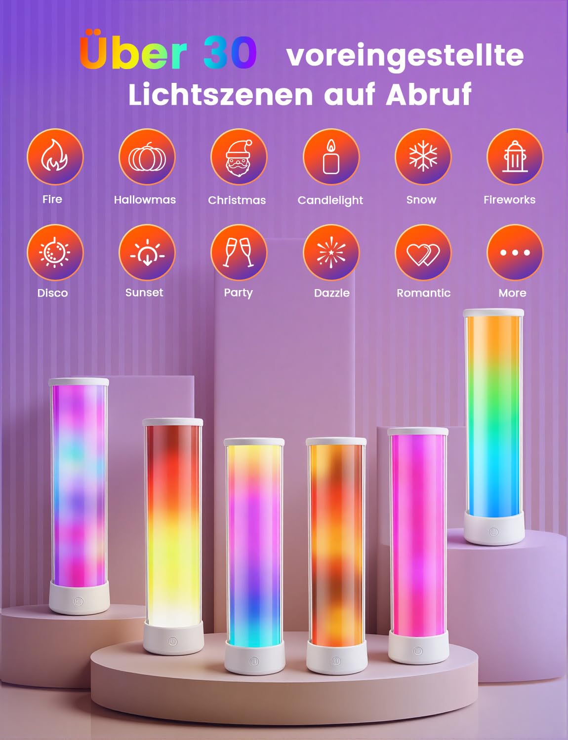 PAIRIER Lampada da Tavolo LED Intelligente Ricaricabile 4000 mAh | Telecomando e APP, 16 Milioni di Colori, Timer e Modalità Musica, Lampada da Comodino Decorativa per Camera da Letto