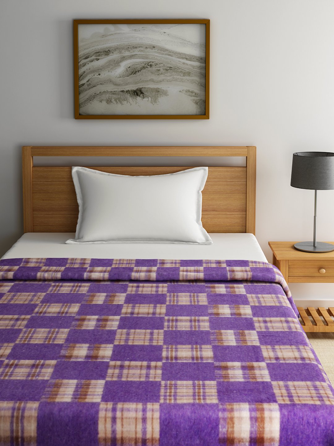 Buy Raymond Home Wool Single Blanket Purple Online at Low Prices in