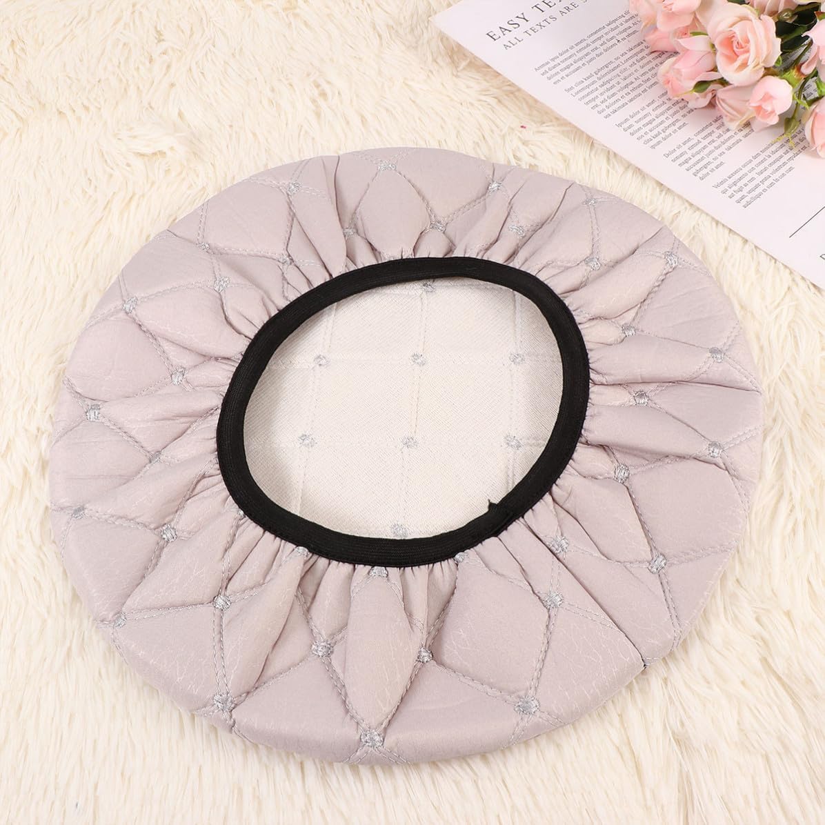 Simple Style Round Stool Chair Cover for Salon and Bar Seats Grey