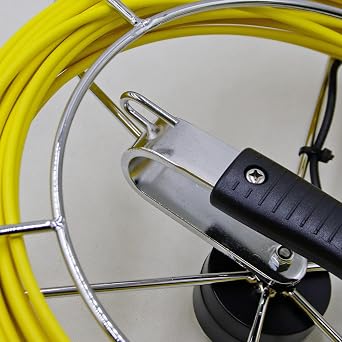 Sanyipace Pushrod Coil Cable for Pipe Camera, 66FT/20M, Sewer Camera Accessories, Hard Waterproof Drain Camera Cable, ONLY for Model: 9300D