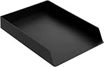 Amazon Basics Plastic Organizer - Letter Tray, Black, 2-Pack