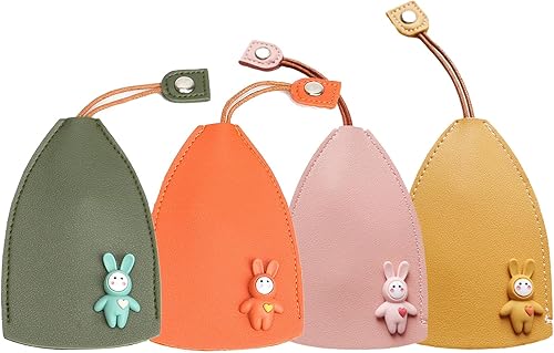 Miniatura 1 de Estuche para llaves de coche, 4 unidades, lindo estuche para llaves, de piel sintética, gran capacidad, extraíble para llavero de automóvil