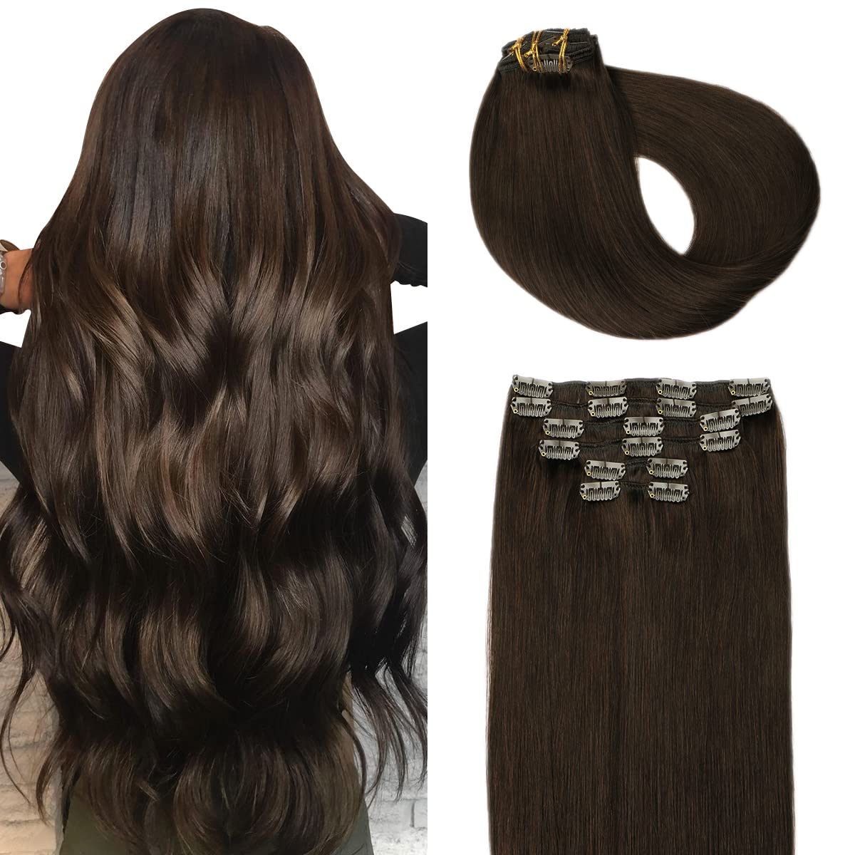 SURNEL Clip in Extensions Echthaar