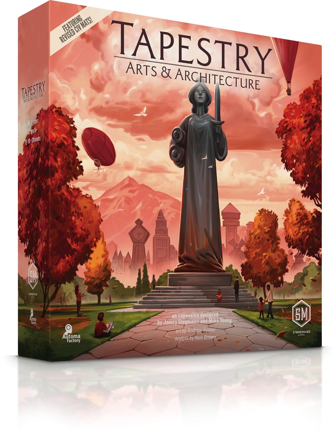 Stonemaier Games: Tapestry: Arts & Architecture Expansion by Jamey Stegmaier & Mike Young | Add to Tapestry | New Capital City Mats, Advancement Track, Civilizations, and More | 1-5 Players, 120 Mins
