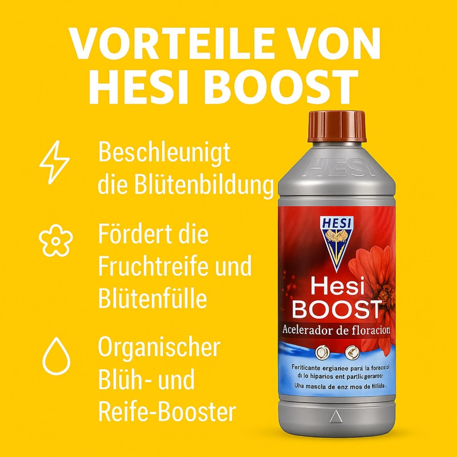 Weedness Hesi Boost 2,5 litra do fazy kwitnienia – nawóz naturalny do roślin pokojowych, bio płynny organiczny ruszt do kwiatów