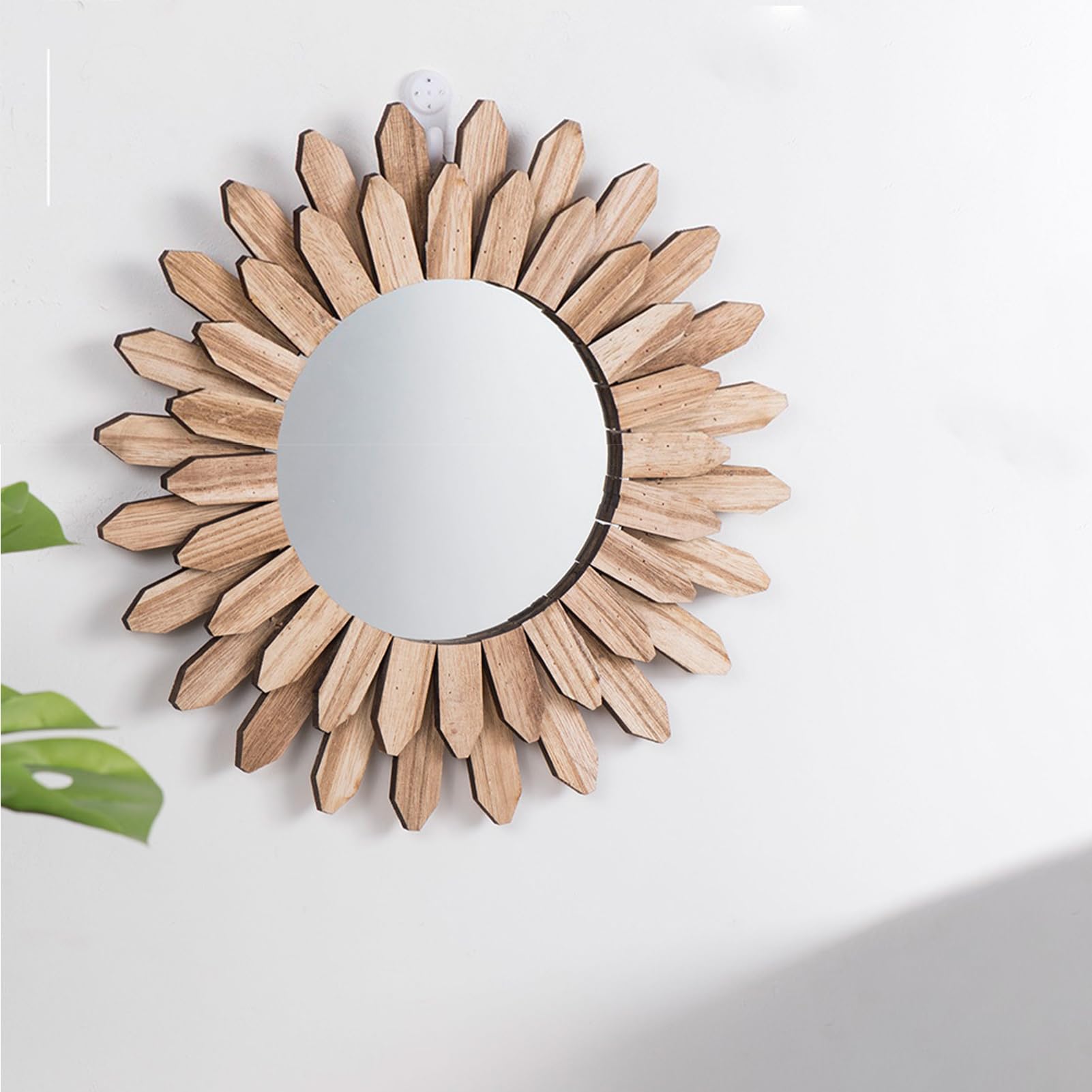 Sunburst Boho-Spiegel, Sonnenspiegel-Wanddekoration, Wandspiegel, Rustikaler Holz-Bauernhausspiegel Sunburst Boho-Spiegel, Dekorative Spiegel für Eingangsbereich, Schlafzimmer, Wohnzimmer,(L)