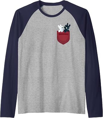 DreamWorks Dragons Light Fury & Night Fury Faux Pocket Raglan Baseball Tee