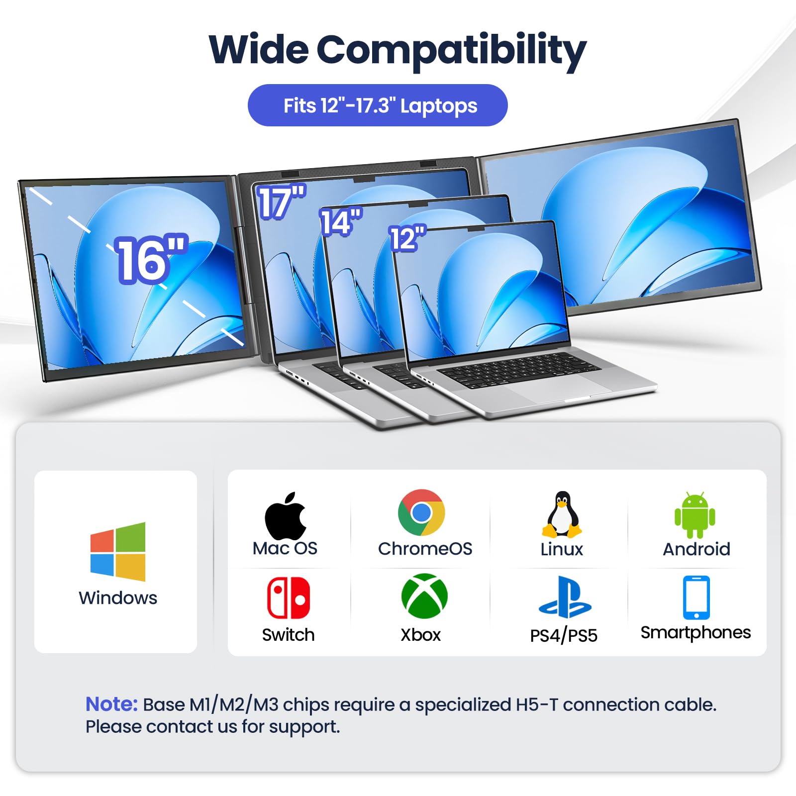 16" Laptop Screen Extender, Dual 1200P IPS Displays, No Clamps, Ultra-Slim view 6