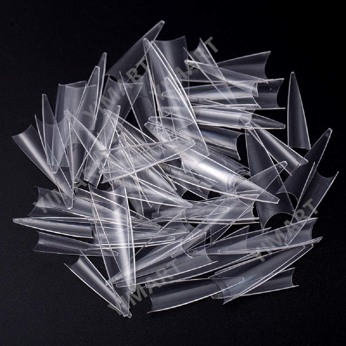 Yimart500pcs Acrylic Medium Long Stiletto Nail Tips Easy Coffin Nails Sharp False Nail Art Tips For Nails Salon (Clear)