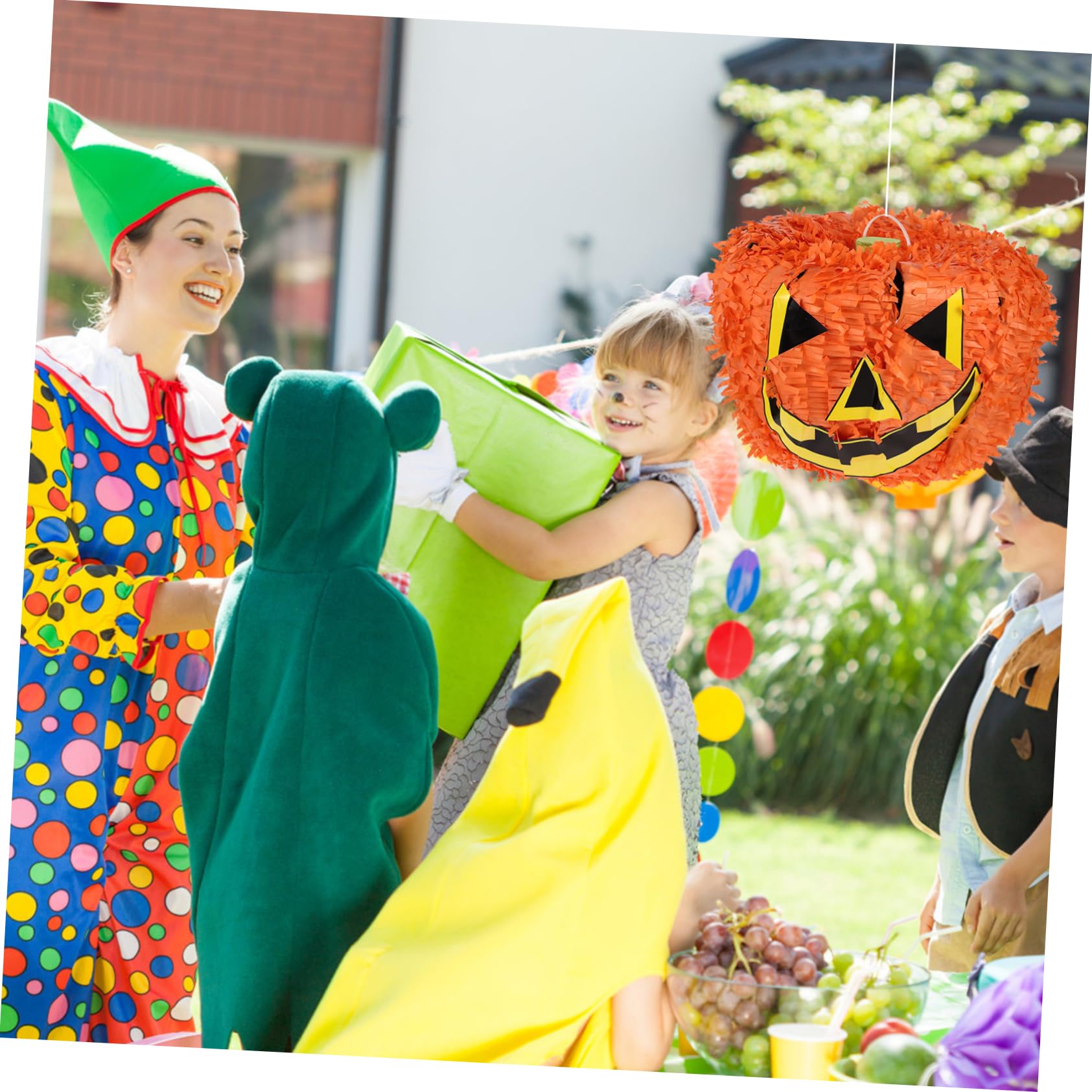 KOMBIUDA Kürbisförmige Piñata aus Papier als Gastgeschenk mit Zuckergefülltem Spielzeug Sicher zum Spielen für Kindergeburtstag und Herbstparty Deko