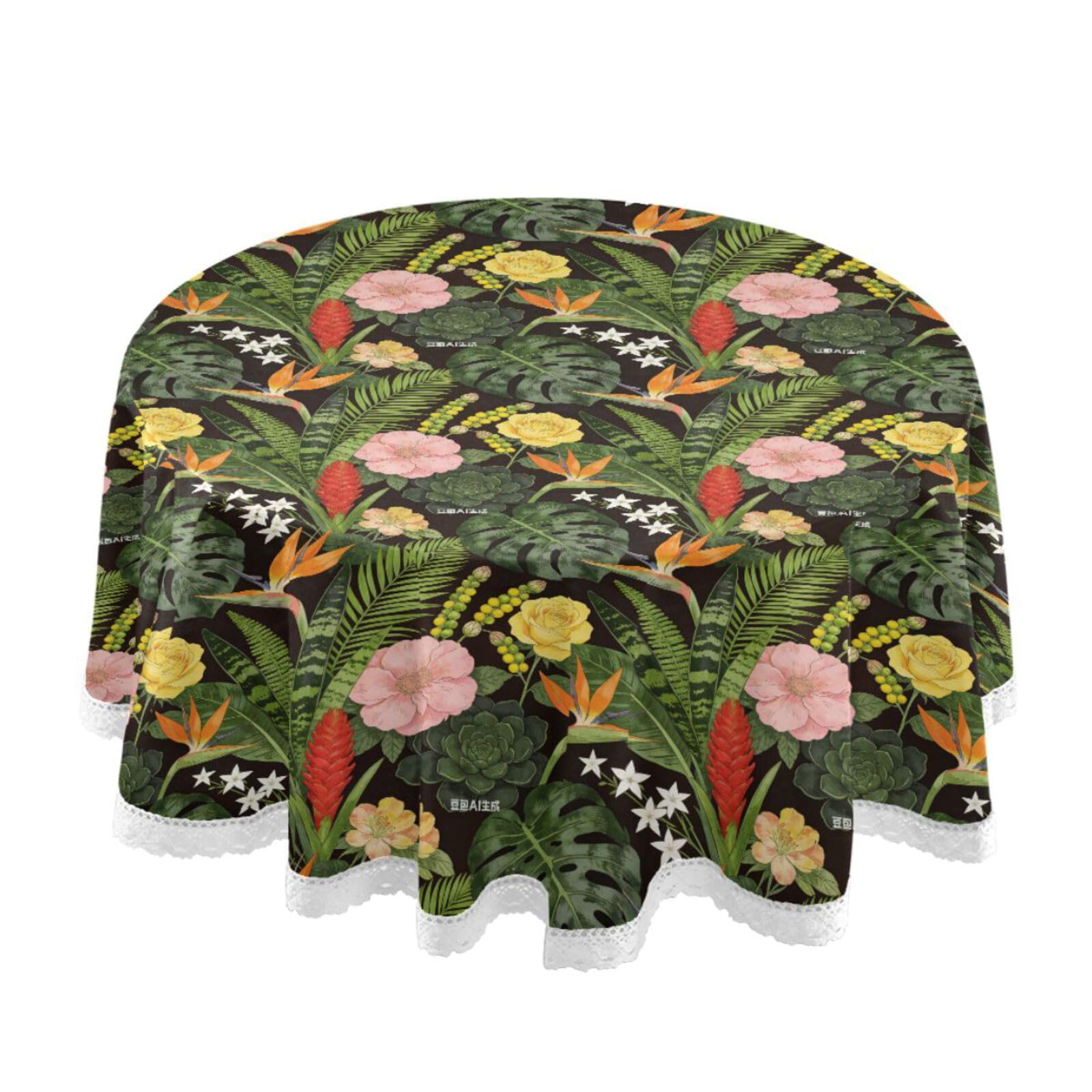 Nappe William Morris rose jaune d'exception : élégance intemporelle pour table ronde