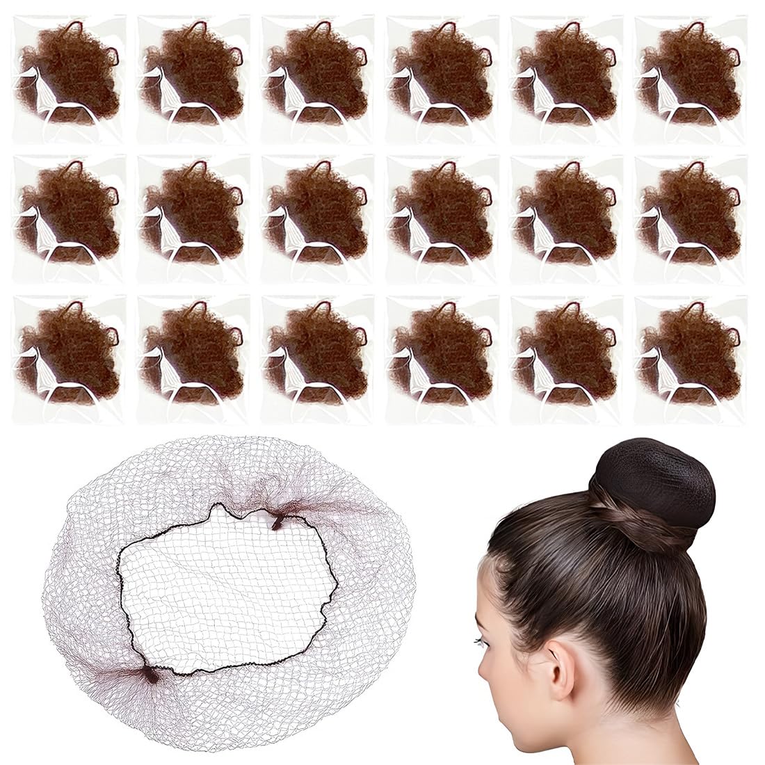 Retine Capelli Per Chignon, 40 Pezzi Retine Per Capelli Invisibili, Chignon Bambina Per Capelli Per Fissare Parrucche Capelli E Chignon