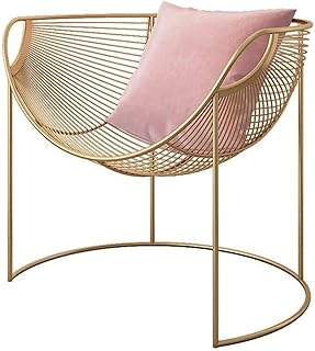 WYL Silla nórdica Neta Viento roja Hueco de Oro Silla de Comedor cafetería Mesa de Hierro Forjado Silla de té Tienda de Ocio y sillas (Color : Default)