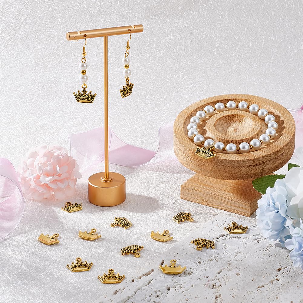 Mini Corone Charm Per Gioielli Fai Da Te - 150 Pezzi In Oro E Nero - Per Collane, Braccialetti, Orecchini - Foto 10