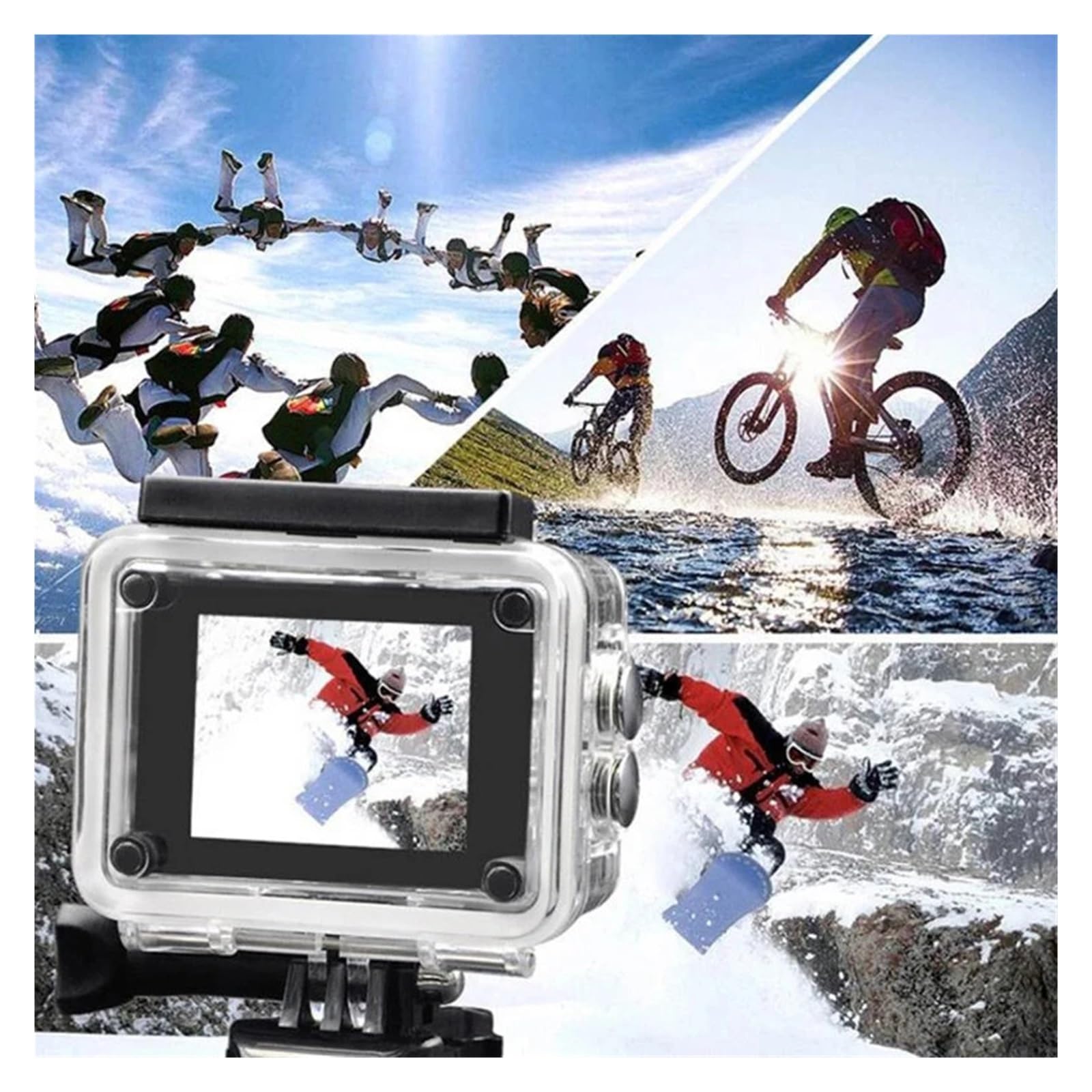 4K Macchina Fotografica di Azione 1080P/30FPS WiFi 2.0 "170D Subacquea Casco Impermeabile Videocamera Registrazione Telecamere Sportive Mini cam esterna(WHITE)