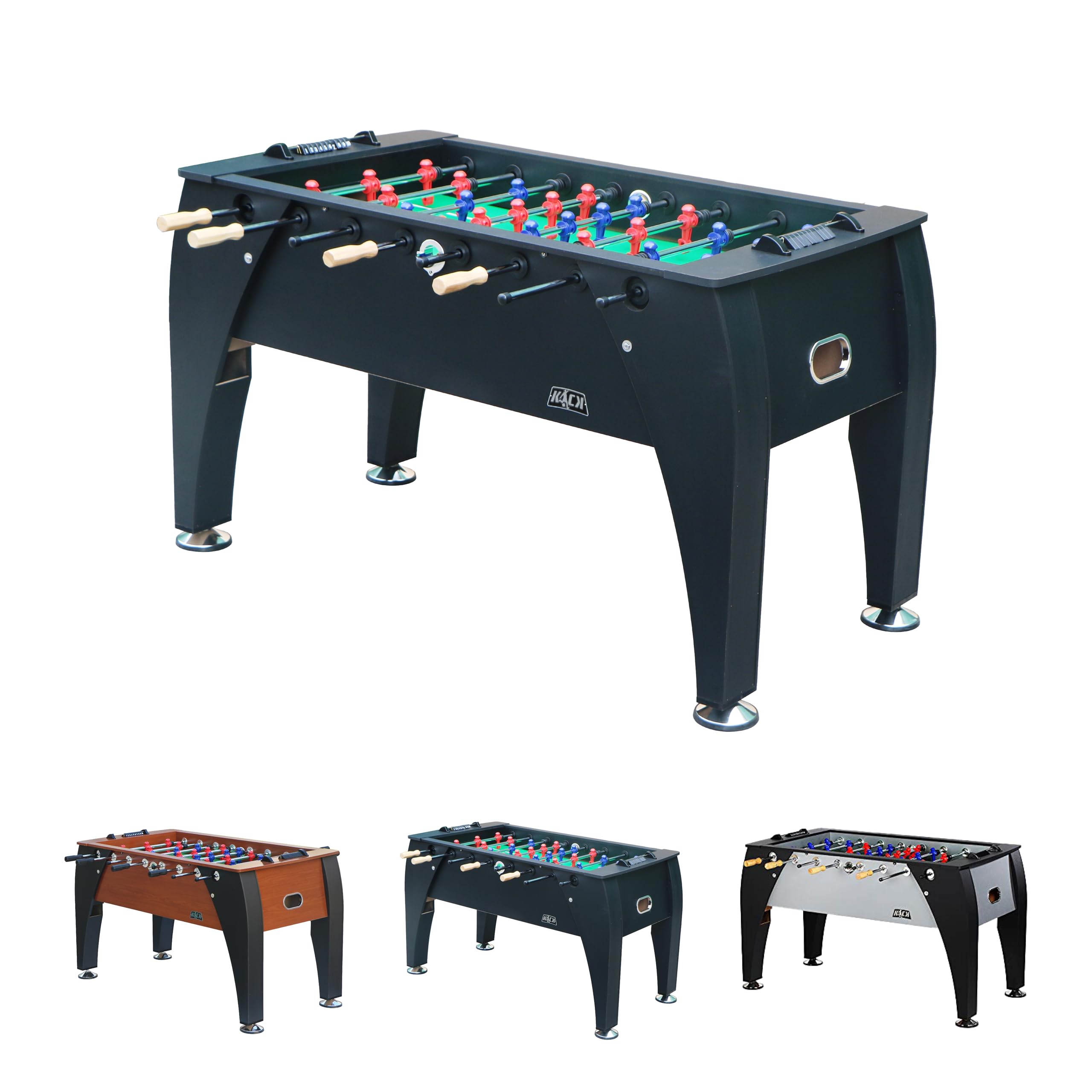 KICK Legend 55" Foosball Table – Professional Full-Size Indoor Game for Adults & Families with Counterbalanced & Uniformed Men, 6 Foosballs and Adjustable Leg Levelers