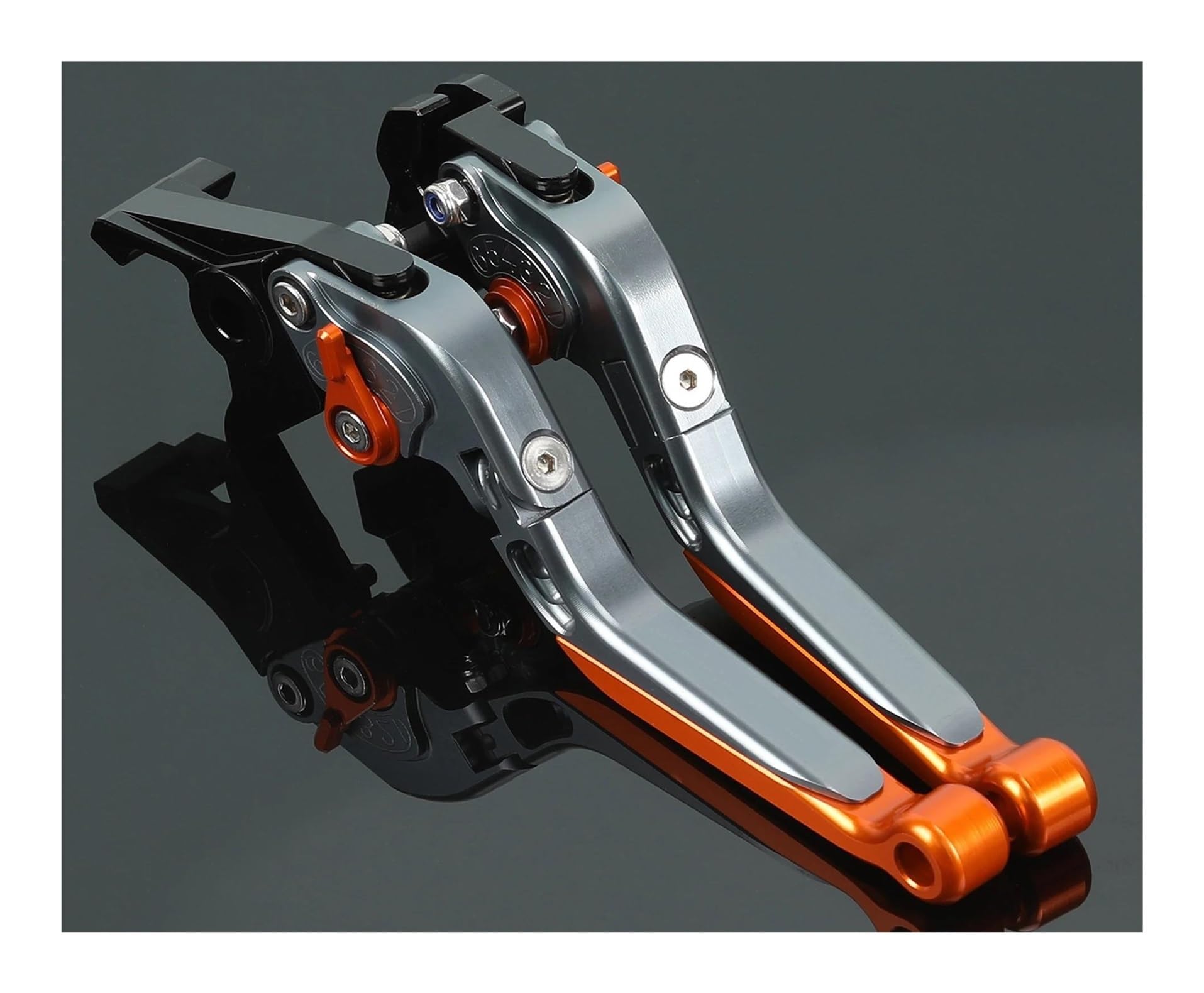 Lgldamuhx Black-Orange Handlebar Clutch Brake Lever For Yamaha For Nmax155 For Nmax 160 155 125 2015-2024 Motorcycle Adjustable Folding Brake Clutch Lever(Black-Orange)