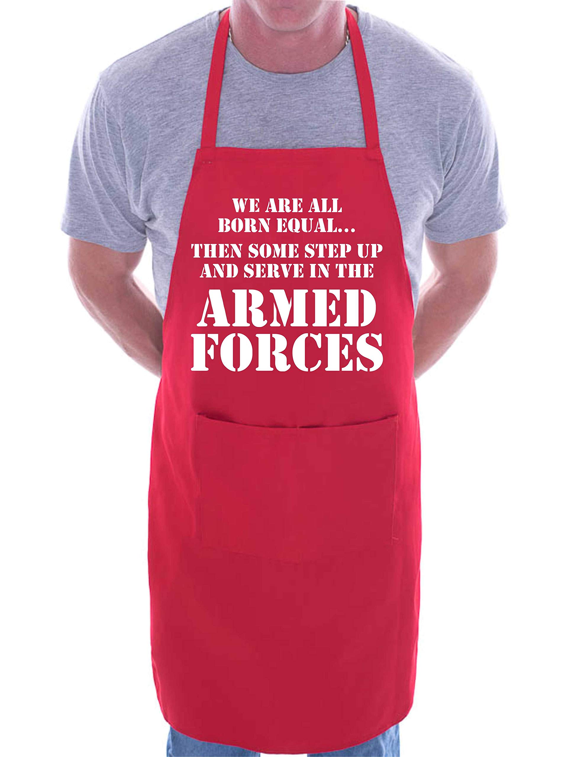 Print4U Armed Forces Army Navy Raf Novelty Cooking Apron Red