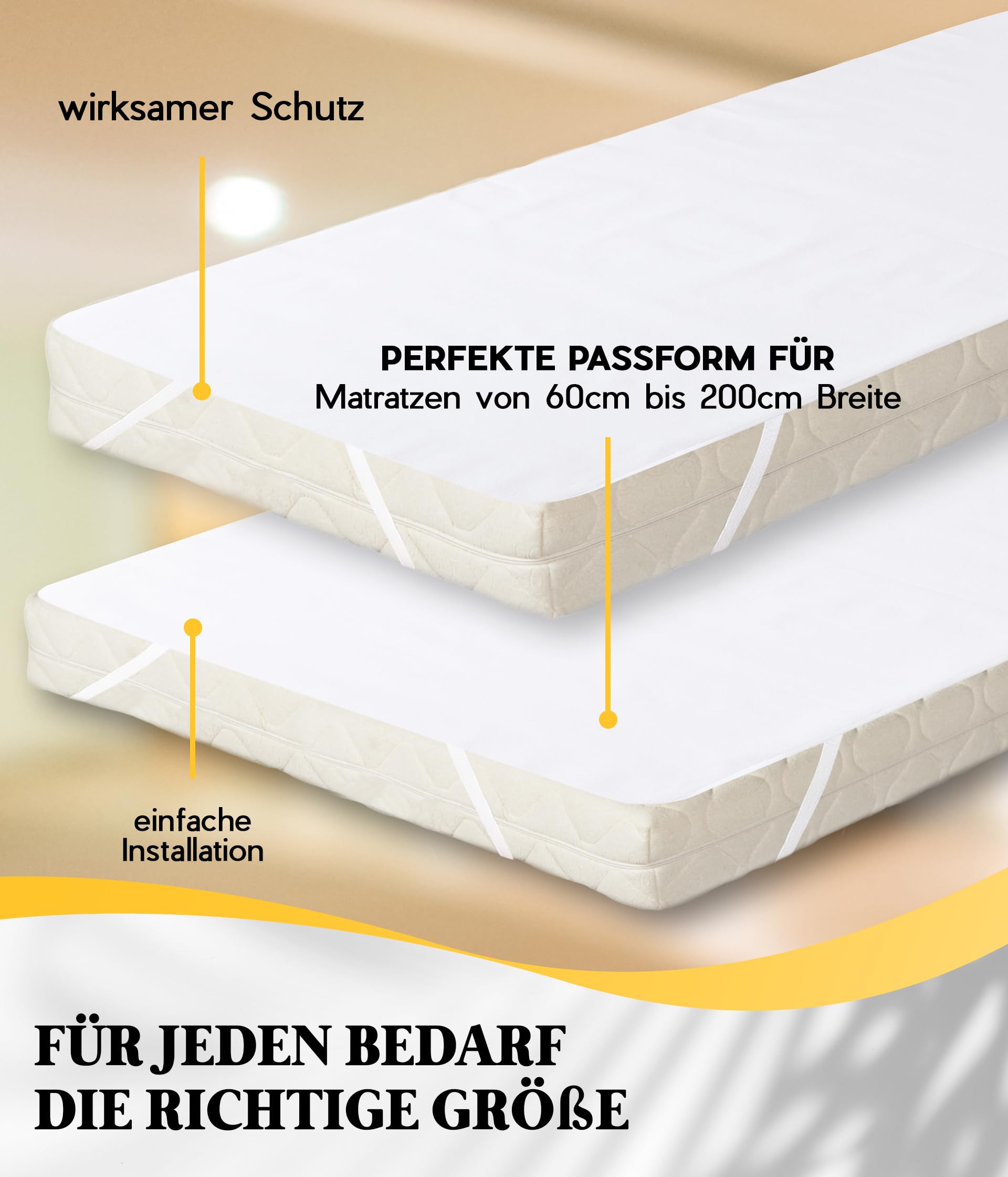Medicline Molton Matratzenauflage wasserdicht & waschbar 200x200 Matratzenschoner - Inkontinenz Bettauflage aus Molton - Matratzenschutz-atmungsaktiv mit 4 Eckgummis