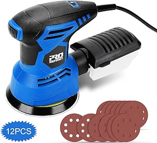 5-Inch Random Orbit Sander with 7 Variable Speed, PROSTORMER 13000RPM Electric Orbital Sander with 12pcs Sander Papers and Effective Dust Collector - Ideal for DIY & Woodworking - coolthings.us