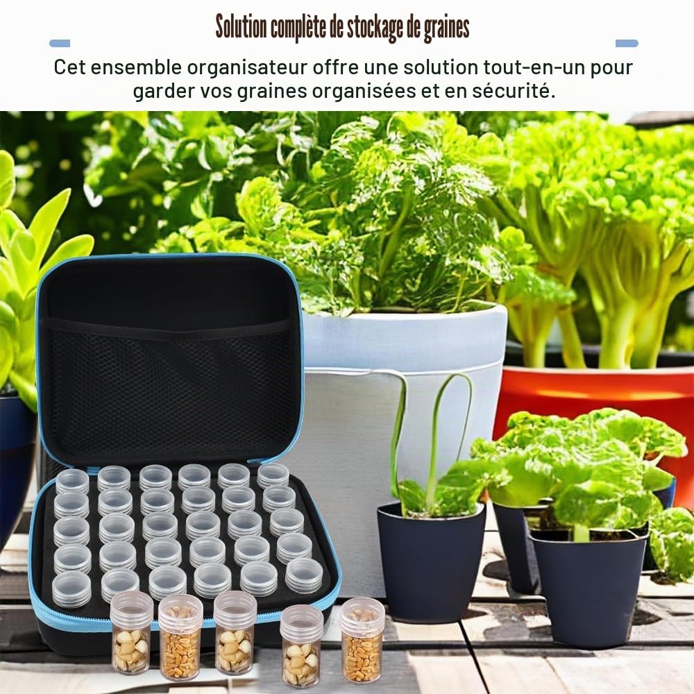 30 Grilles Boite Rangement Graines Boite de Stockage en Plastique Organisateur de Semences Potager avec Autocollants