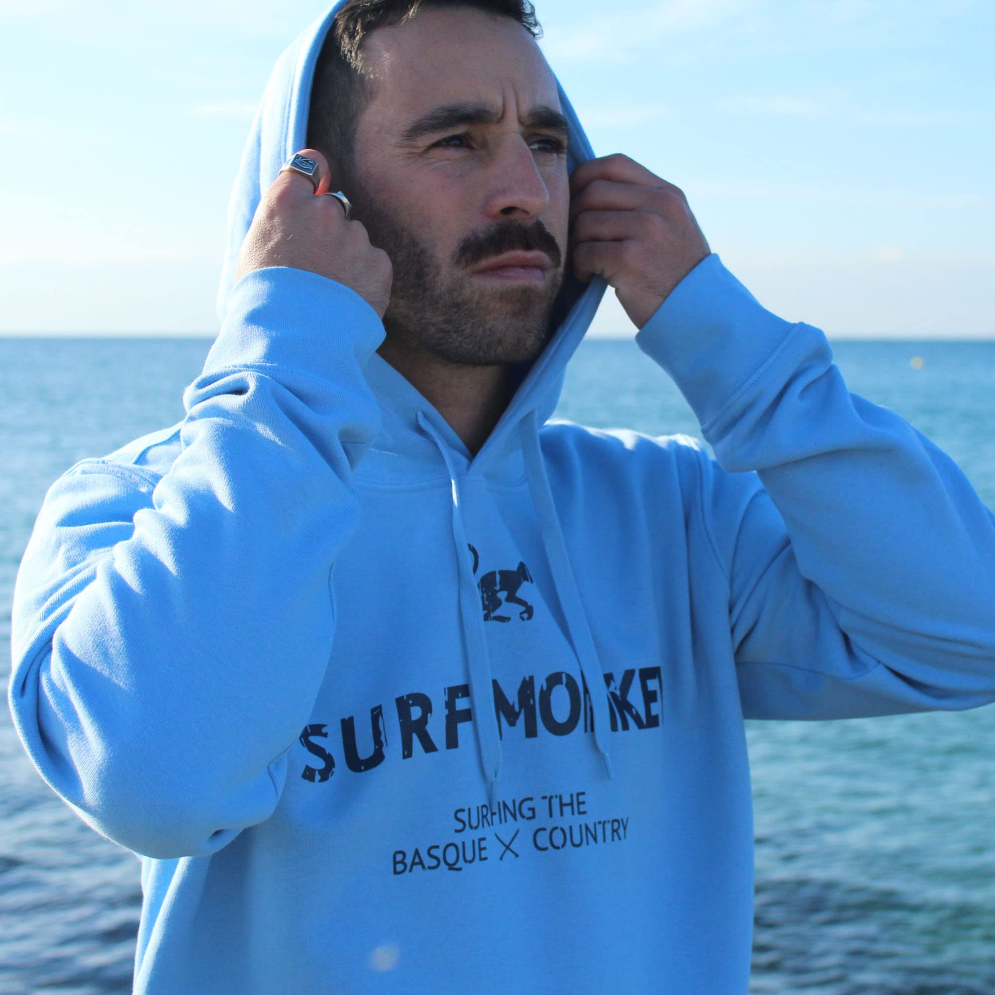 Hoodie Sudadera Ecológica con Capucha para Hombre/Mujer - Algodón Orgánico Gots Surf Monkey®