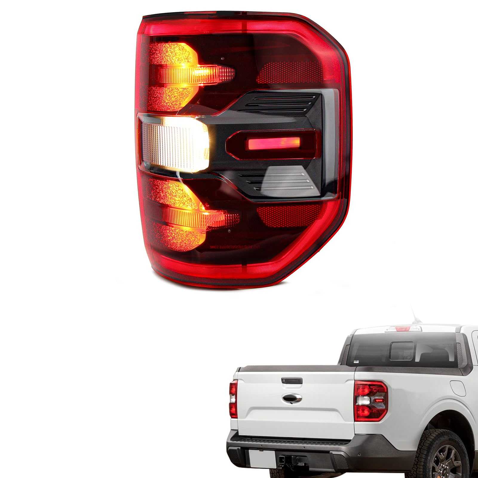 Photo 1 of Gefitway LED Black Taillights Compatible with Ford Maverick Lariat Tremor 2022 2023 2024 Smoked Led Tail Light Assembly Right Passenger Side Replace PZ6Z13404B